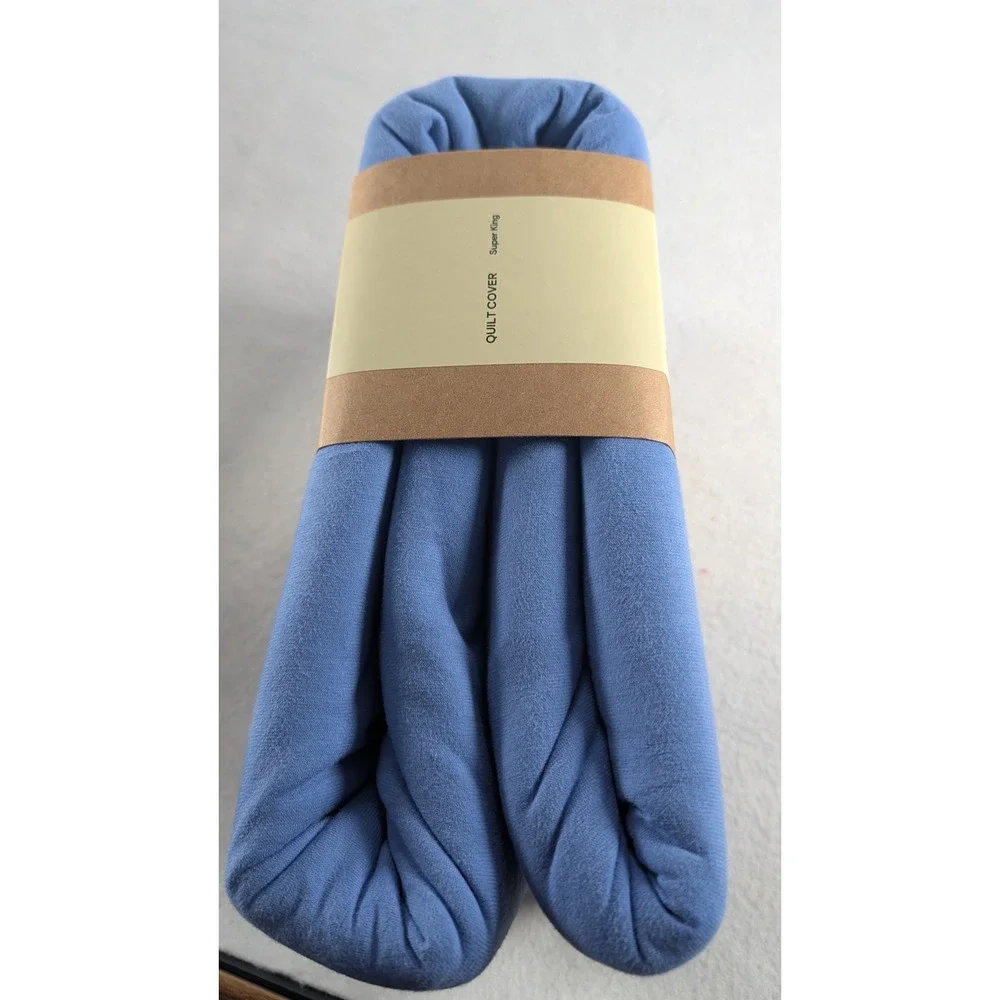 Sheet Society Miller Jersey Quilt Cover Zephyr Blue King Cal King Cotton Duvet